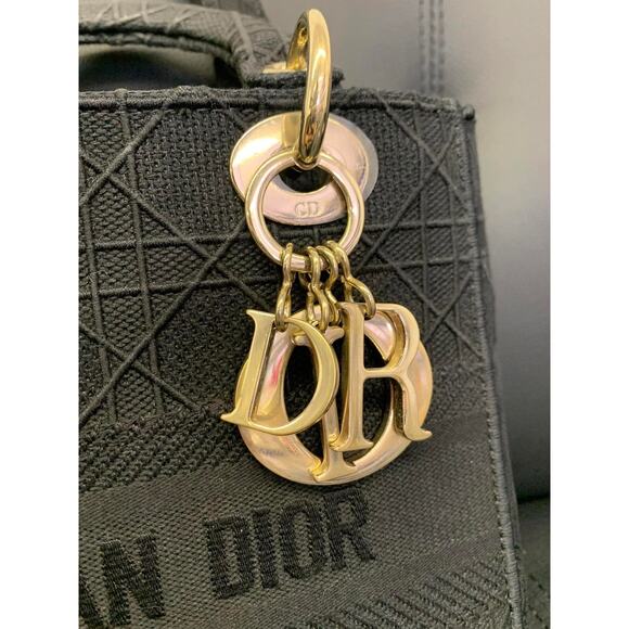 326 Christian Dior Black D-Lite Medium Dior With Champagne Gold Hardware - Picture 5 of 12